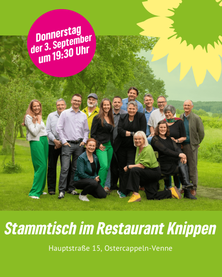 Grüner Stammtisch jeden 1. Donnerstag im Monat  Knippen Venne